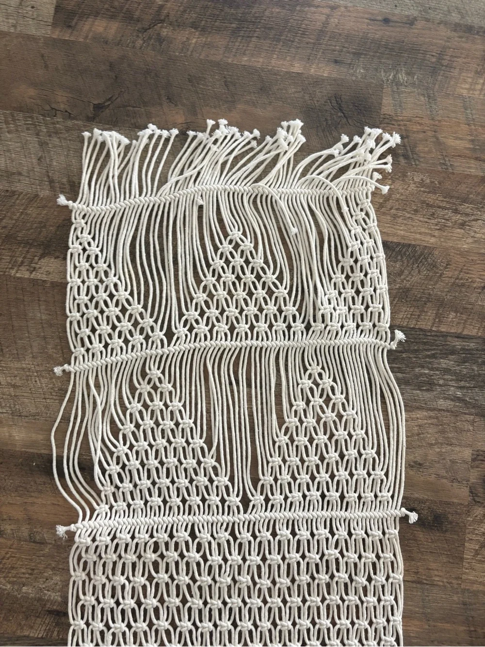 Threshold Cream Macrame Table Runner 5’10”